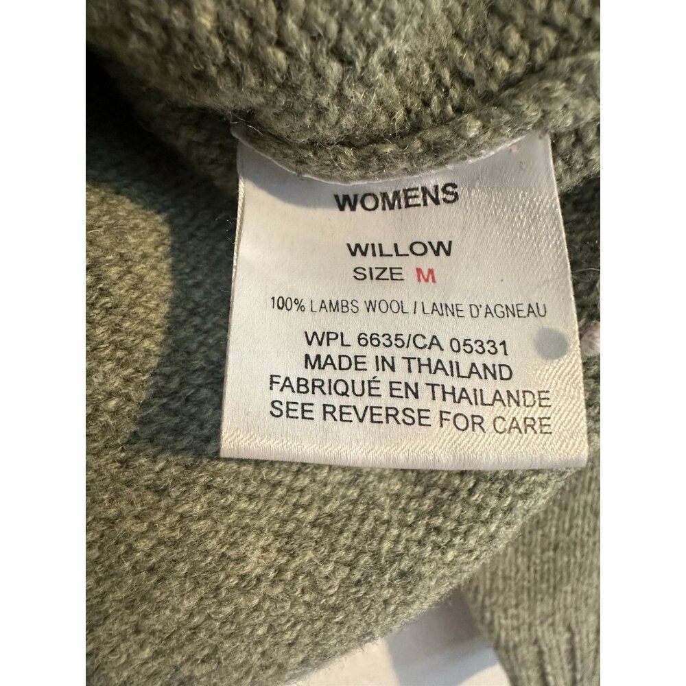 Woolrich Knit Wool Sweater womens size M Green crew Neck Fair Isle ski Willow - Picture 12 of 12